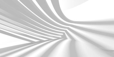 Soyut Beyaz Mimari Tasarım Konsepti. 3d Görüntüleme