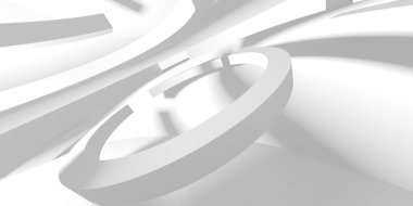 Soyut Beyaz Mimari Tasarım Konsepti. 3d Görüntüleme