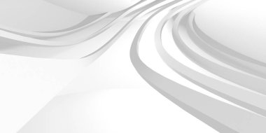 Soyut Beyaz Mimari Tasarım Konsepti. 3d Görüntüleme