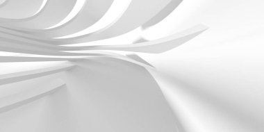 Soyut Beyaz Mimari Tasarım Konsepti. 3d Görüntüleme