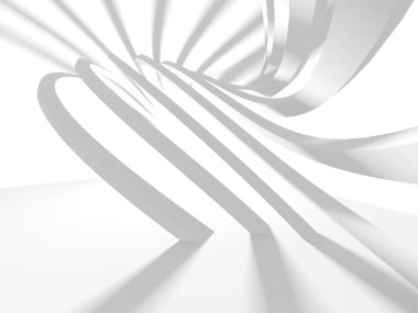 Soyut Beyaz Mimari Tasarım Konsepti. 3d Görüntüleme