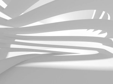 Soyut Beyaz Mimari Tasarım Konsepti. 3d Görüntüleme