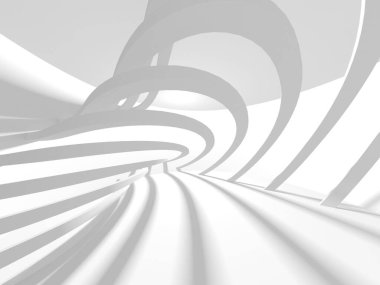 Soyut Beyaz Mimari Tasarım Konsepti. 3d Görüntüleme