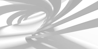 Soyut Beyaz Mimari Tasarım Konsepti. 3d Görüntüleme