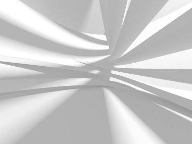 Soyut Beyaz Mimari Tasarım Konsepti. 3d Görüntüleme