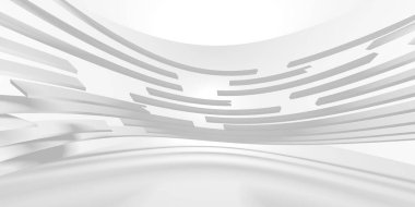Soyut Beyaz Mimari Tasarım Konsepti. 3d Görüntüleme