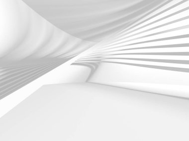 Soyut Beyaz Mimari Tasarım Konsepti. 3d Görüntüleme