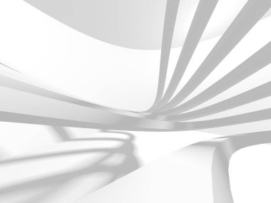 Soyut Beyaz Mimari Tasarım Konsepti. 3d Görüntüleme