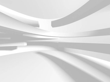 Soyut Beyaz Mimari Tasarım Konsepti. 3d Görüntüleme