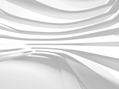 Soyut Beyaz Mimari Tasarım Konsepti. 3d Görüntüleme