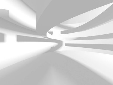 Soyut Beyaz Mimari Tasarım Konsepti. 3d Görüntüleme