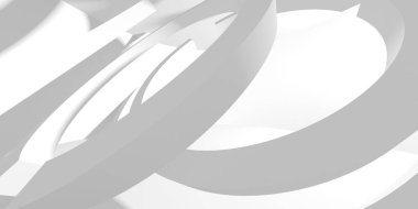 Soyut Beyaz Mimari Tasarım Konsepti. 3d Görüntüleme