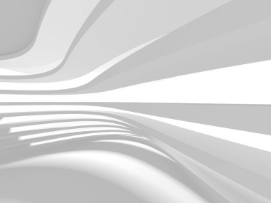 Soyut Beyaz Mimari Tasarım Konsepti. 3d Görüntüleme