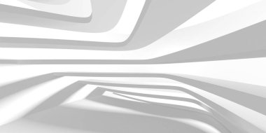 Soyut Beyaz Mimari Tasarım Konsepti. 3d Görüntüleme