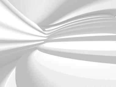 Soyut Beyaz Mimari Tasarım Konsepti. 3d Görüntüleme