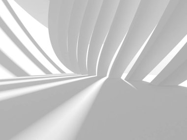 Soyut Beyaz Mimari Tasarım Konsepti. 3d Görüntüleme