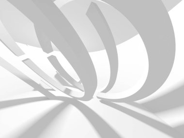 Soyut Beyaz Mimari Tasarım Konsepti. 3d Görüntüleme