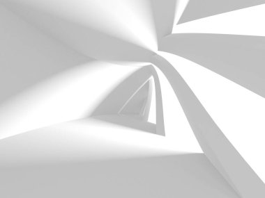 Soyut Beyaz Mimari Tasarım Konsepti. 3d Görüntüleme