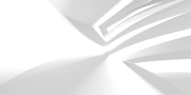 Soyut Beyaz Mimari Tasarım Konsepti. 3d Görüntüleme