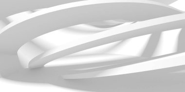 Soyut Beyaz Mimari Tasarım Konsepti. 3d Görüntüleme