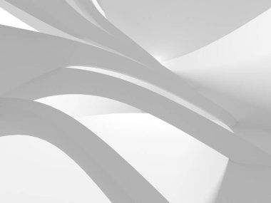 Soyut Beyaz Mimari Tasarım Konsepti. 3d Görüntüleme