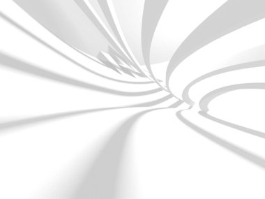 Soyut Beyaz Mimari Tasarım Konsepti. 3d Görüntüleme