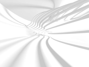 Soyut Beyaz Mimari Tasarım Konsepti. 3d Görüntüleme