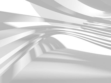 Soyut Beyaz Mimari Tasarım Konsepti. 3d Görüntüleme