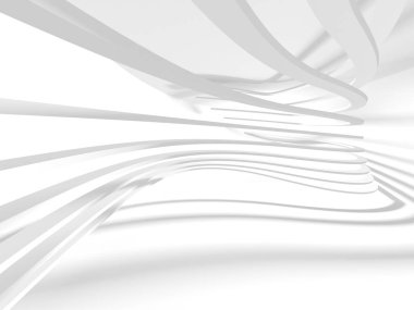 Soyut Beyaz Mimari Tasarım Konsepti. 3d Görüntüleme