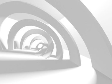 Soyut Beyaz Mimari Tasarım Konsepti. 3d Görüntüleme