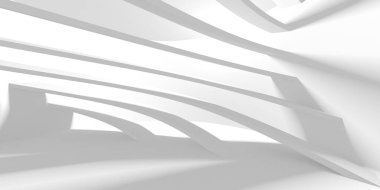 Soyut Beyaz Mimari Tasarım Konsepti. 3d Görüntüleme