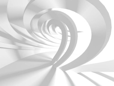 Soyut Beyaz Mimari Tasarım Konsepti. 3d Görüntüleme