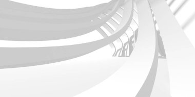 Soyut Beyaz Mimari Tasarım Konsepti. 3d Görüntüleme