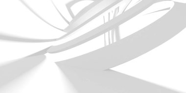 Soyut Beyaz Mimari Tasarım Konsepti. 3d Görüntüleme