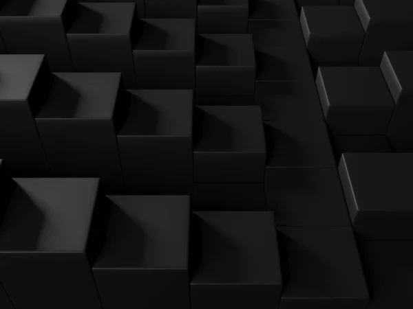 Abstrakte Dark Cubes Futuristischer Design Hintergrund Render Illustration — Stockfoto