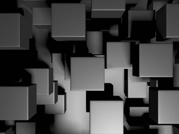 Abstract Dark Cubes Futuristic Design Background. 3d Render Illustration