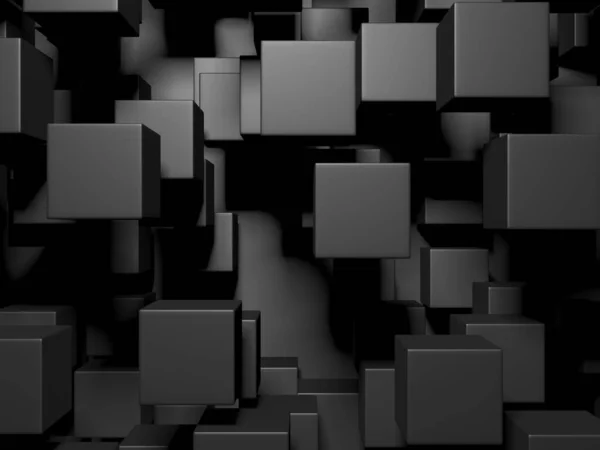 Resumen Dark Cubes Futuristic Design Background Inglés Ilustración Renderizado —  Fotos de Stock