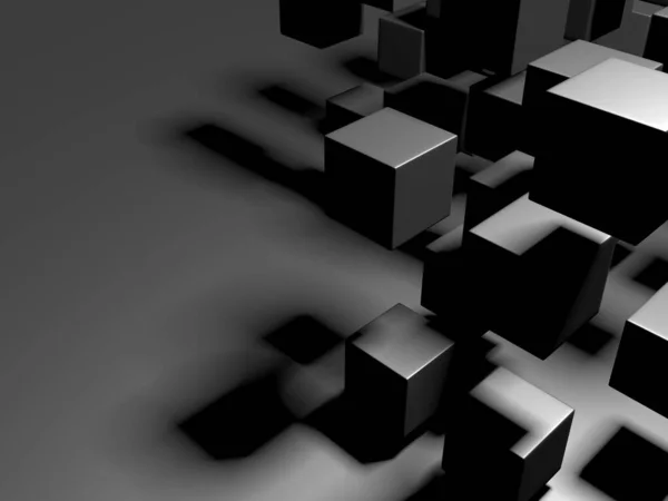 Abstract Dark Cubes Futuristic Design Background Render Illustration — Stock Photo, Image