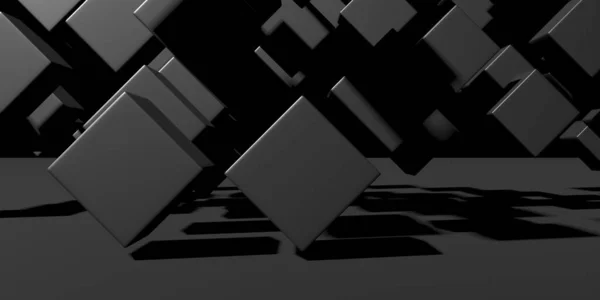 Abstract Dark Cubes Futuristic Design Background Render Illustration — Stock Photo, Image