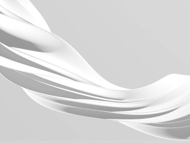 Beyaz soyut sıvı dalgalı arka plan. 3d resimleme