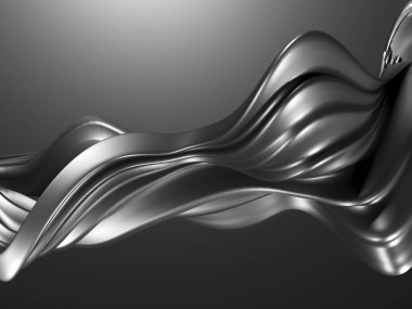 Metalik, soyut, dalgalı sıvı arka plan. 3d resimleme