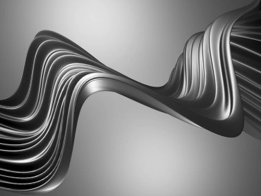 Metalik, soyut, dalgalı sıvı arka plan. 3d resimleme