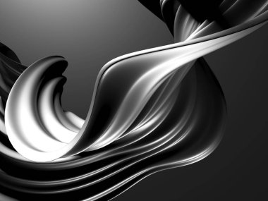 Metalik, soyut, dalgalı sıvı arka plan. 3d resimleme