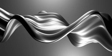 Metalik, soyut, dalgalı sıvı arka plan. 3d resimleme