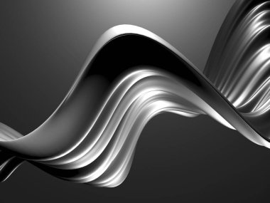 Metalik, soyut, dalgalı sıvı arka plan. 3d resimleme