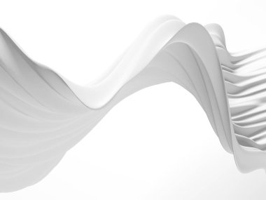 Beyaz soyut sıvı dalgalı arka plan. 3d resimleme
