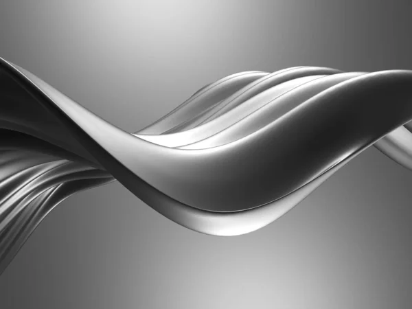 Metallic Abstract Wavy Liquid Background Render Illustration — Stock Photo, Image