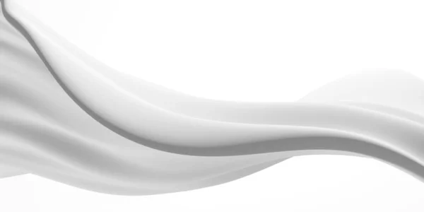 白い抽象的な液体波状の背景 3Dレンダリング図 — ストック写真