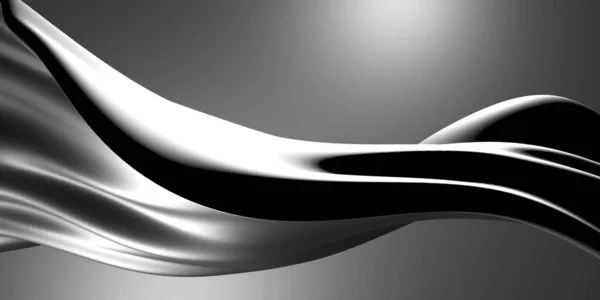 Metallic Abstract Wavy Liquid Background Render Illustration — Stock Photo, Image