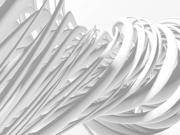 Tubos Abstractos Blancos Fondo Ondulado Ilustración Renderizado — Foto de Stock